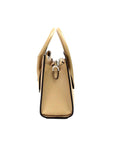Michael Kors Gabby Small Camel Faux Leather Top Zip Satchel Crossbody Bag
