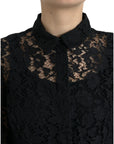 Dolce & Gabbana Elegant Floral Lace Blouse Top