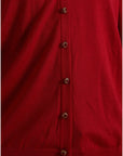 Dolce & Gabbana Elegant Red V-Neck Wool Cardigan