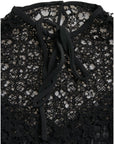 Dolce & Gabbana Elegant Floral Lace Blouse Top