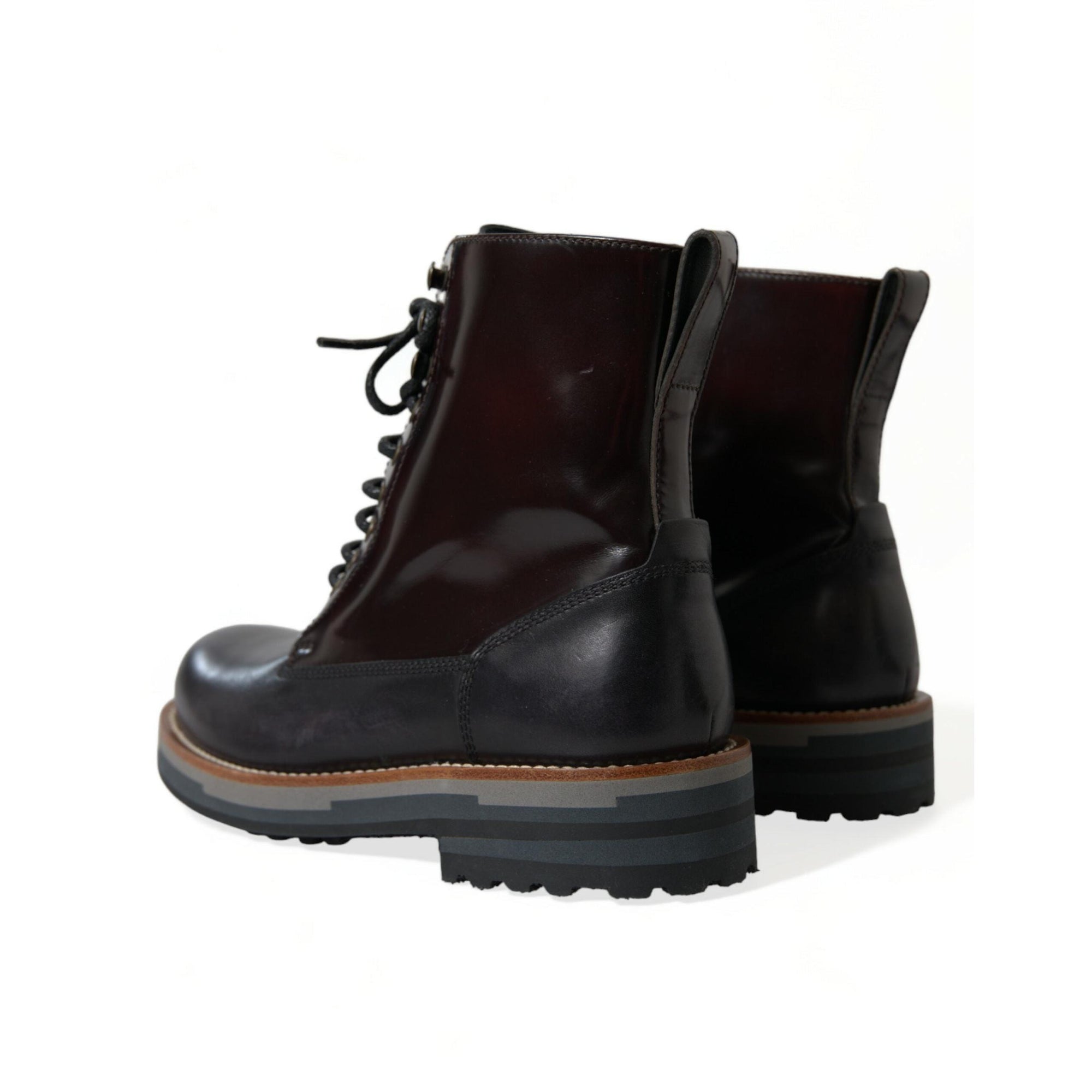 Dolce & Gabbana Chic Bi-Color Leather Mid Calf Boots
