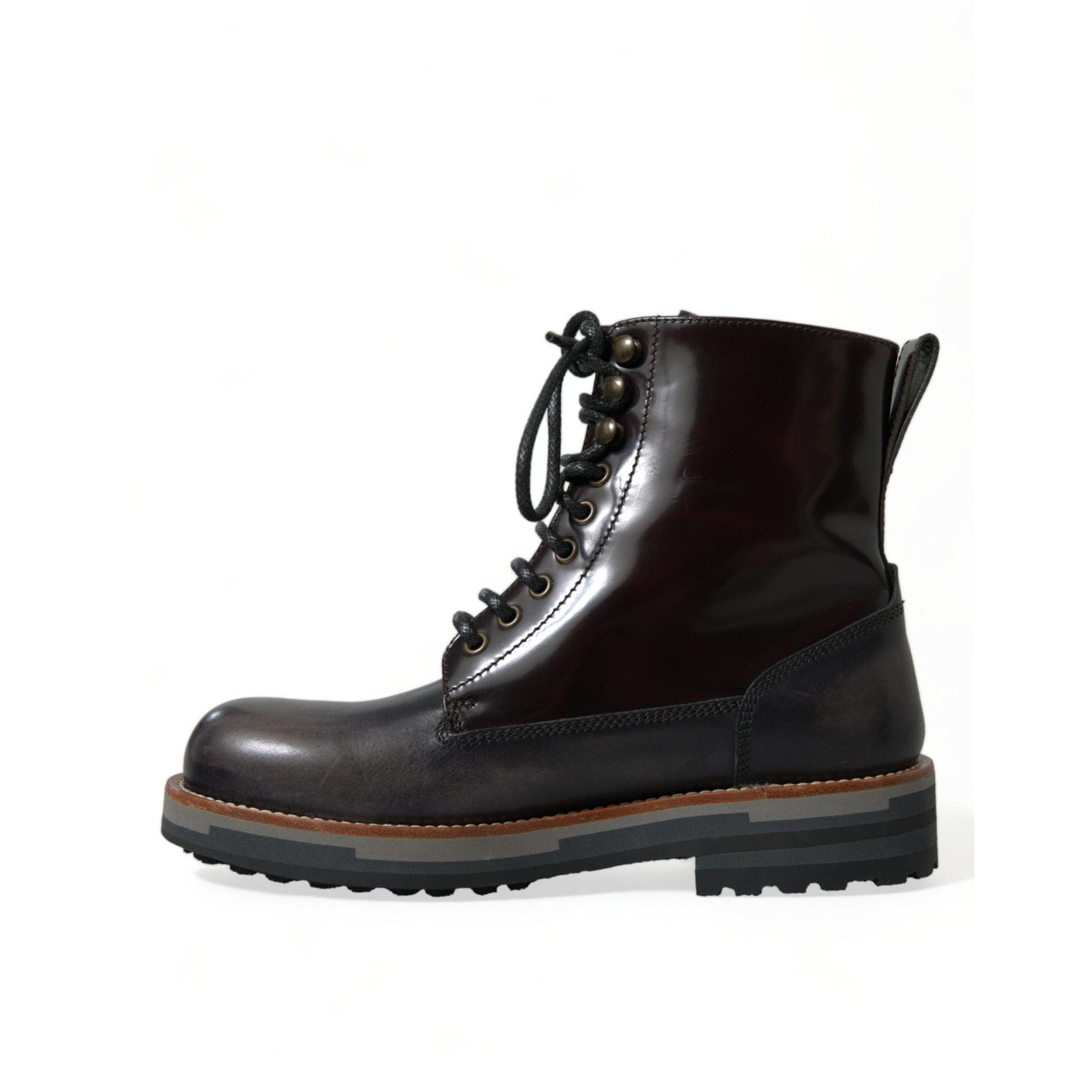 Dolce & Gabbana Chic Bi-Color Leather Mid Calf Boots