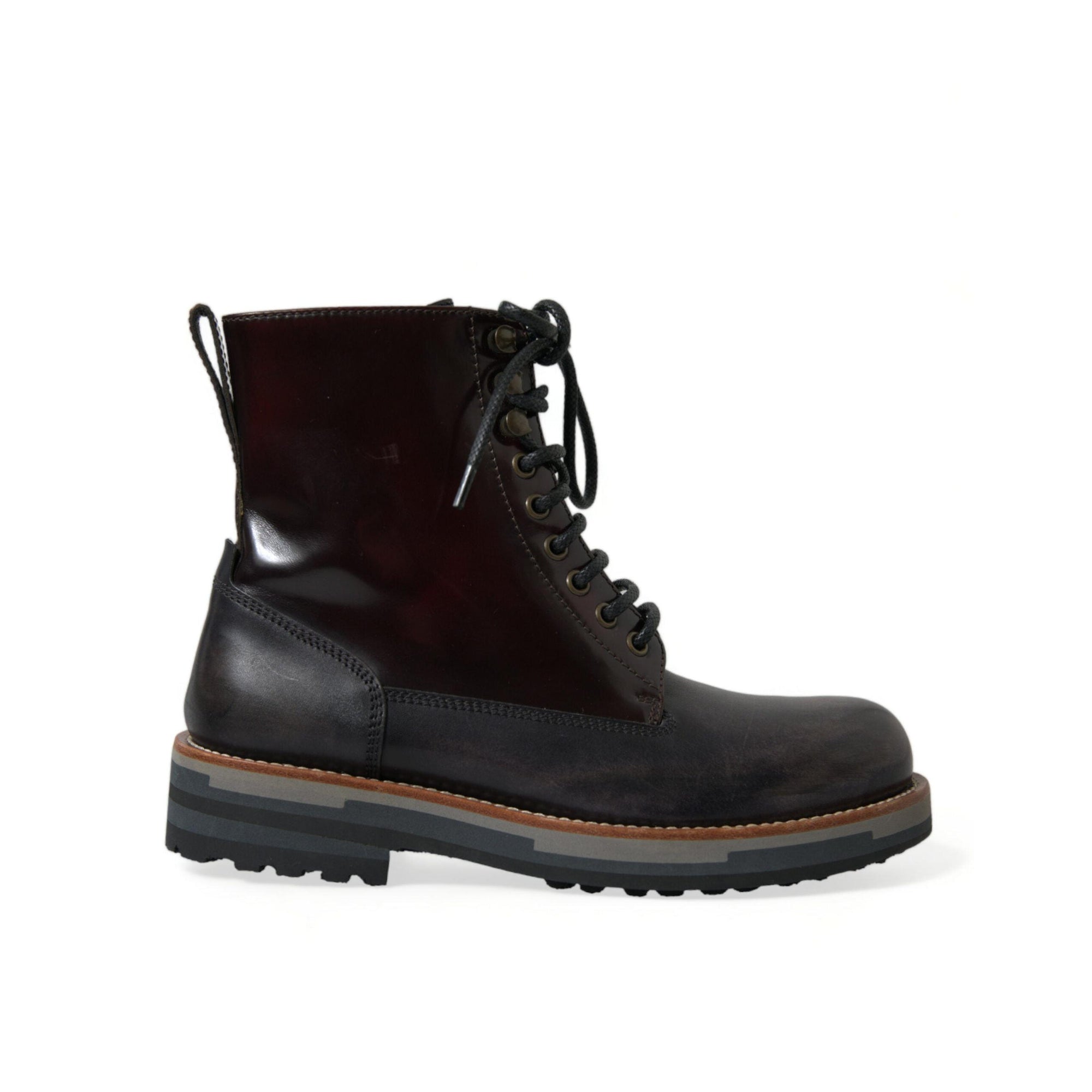 Dolce & Gabbana Chic Bi-Color Leather Mid Calf Boots