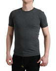 Dolce & Gabbana Elegant Dark Gray Crew Neck Tee