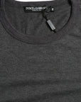 Dolce & Gabbana Elegant Dark Gray Crew Neck Tee