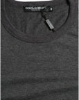 Dolce & Gabbana Elegant Dark Gray Crew Neck Tee