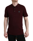 Dolce & Gabbana Elegant Maroon Cotton Blend Polo Tee