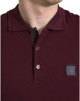 Dolce & Gabbana Elegant Maroon Cotton Blend Polo Tee
