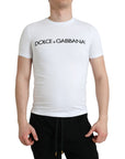 Dolce & Gabbana Elegant White Logo Crewneck Tee