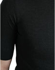 Dolce & Gabbana Elegant Silk Crew Neck Tee in Dark Grey