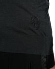 Dolce & Gabbana Elegant Silk Crew Neck Tee in Dark Grey