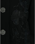 Dolce & Gabbana Elegant Floral Buttoned Wool Trench Coat