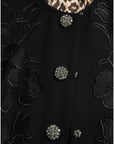 Dolce & Gabbana Elegant Floral Buttoned Wool Trench Coat