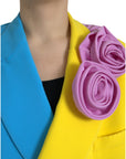 Dolce & Gabbana Multicolor Patchwork Trench Coat Jacket