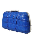Balenciaga Electric Blue Crocodile Skin Clutch