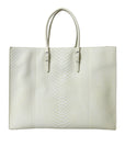Balenciaga Chic Python Leather Tote in White & Yellow