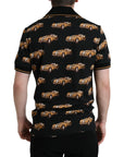 Dolce & Gabbana Black Car Print Short Sleeve Polo T-shirt
