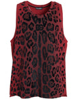 Dolce & Gabbana Red Leopard Print Sleeveless Tank T-shirt
