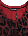 Dolce & Gabbana Red Leopard Print Sleeveless Tank T-shirt