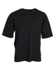 Dolce & Gabbana Black Logo Embossed Crew Neck Short Sleeves T-shirt