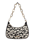 Michael Kors Cora Medium Heart Print PVC Zip Pouchette Crossbody Bag