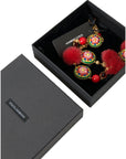 Dolce & Gabbana Gold Brass Red Fur Crystal Waist Torero Waist Belt