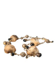 Dolce & Gabbana Gold Brass Leopard Fur Pearl Collier Chain Belt
