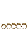 Dolce & Gabbana Gold Brass ROYAL Enamel Set of 5 Ring
