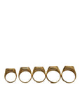 Dolce & Gabbana Gold Brass ROYAL Enamel Set of 5 Ring