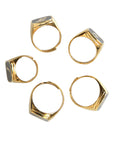 Dolce & Gabbana Gold Brass ROYAL Enamel Set of 5 Ring