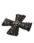 Dolce & Gabbana Black Crystals Embellished Cross Pin Brooch