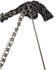 Dolce & Gabbana Brass Copper Silk Revolver Gun Men Brooch Lapel Pin