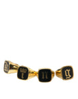 Dolce & Gabbana Gold Brass KING Enamel Set of 4 Ring
