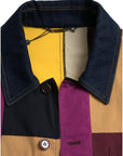 Dolce & Gabbana Multicolor Patchwork Cotton Collared Jacket