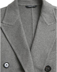 Dolce & Gabbana Gray Double Trench Coat Cashmere Jacket