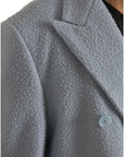 Dolce & Gabbana Blue Double Breasted Long Trench Coat Jacket
