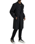 Dolce & Gabbana Black Double Breasted Trench Coat Jacket
