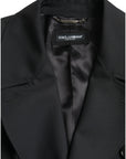Dolce & Gabbana Black Double Breasted Trench Coat Jacket