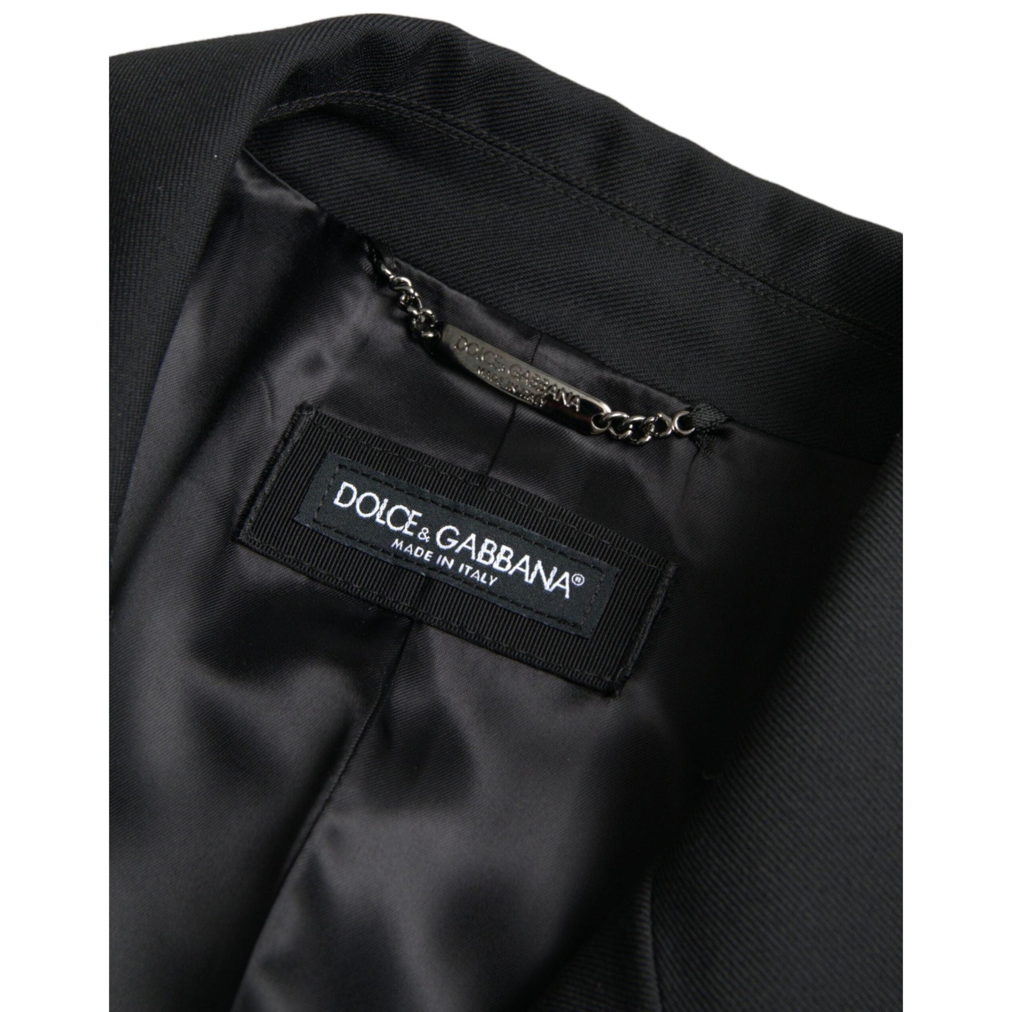 Dolce & Gabbana Black Double Breasted Trench Coat Jacket