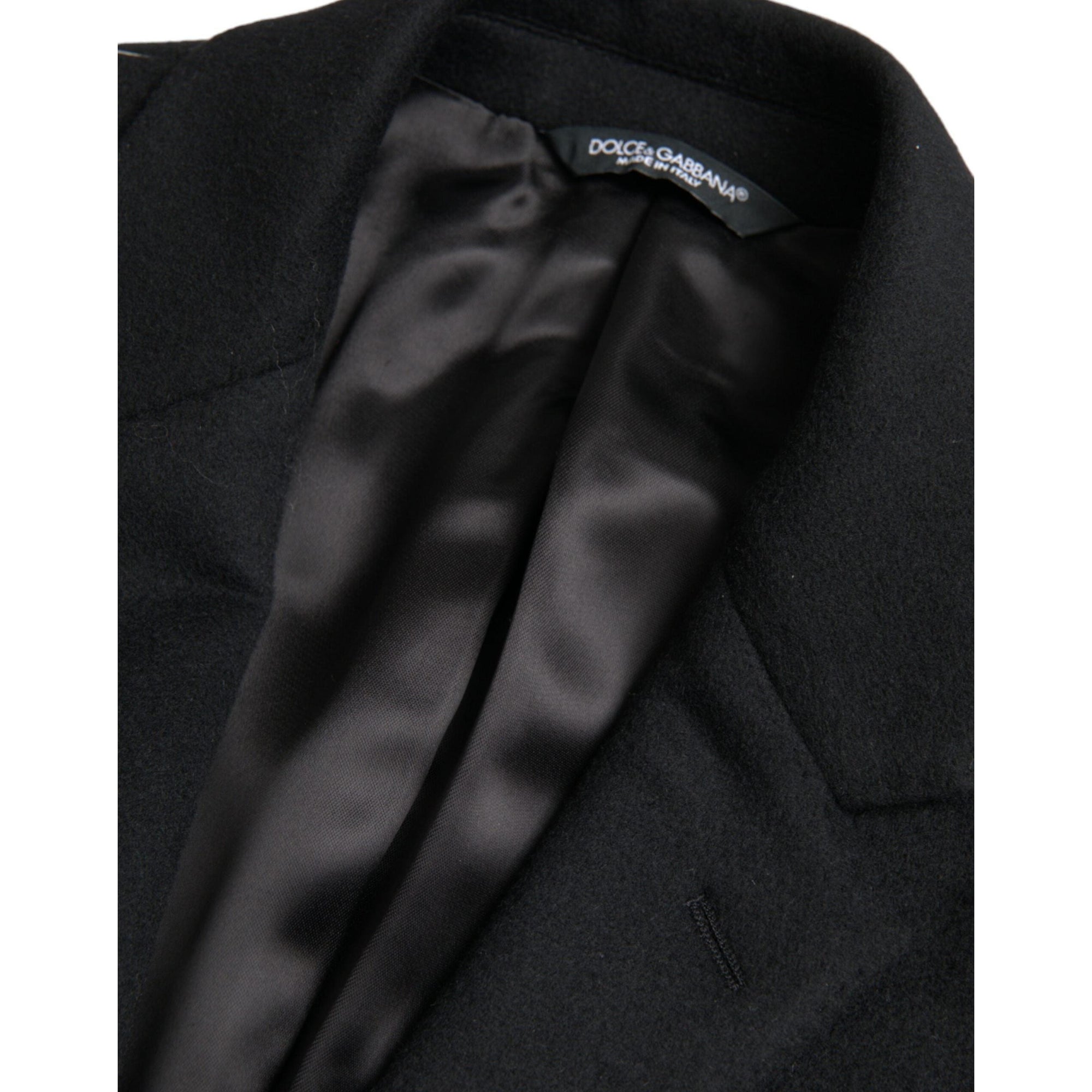 Dolce & Gabbana Black Single Breasted Trench Coat Jacket