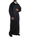 Dolce & Gabbana Black Polyester Hooded Long Windbreaker Jacket