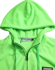 Dolce & Gabbana Neon Green Hooded Full Zip Top Sweater