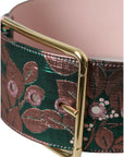 Dolce & Gabbana Multicolor Floral Jacquard Lurex Gold Buckle Belt