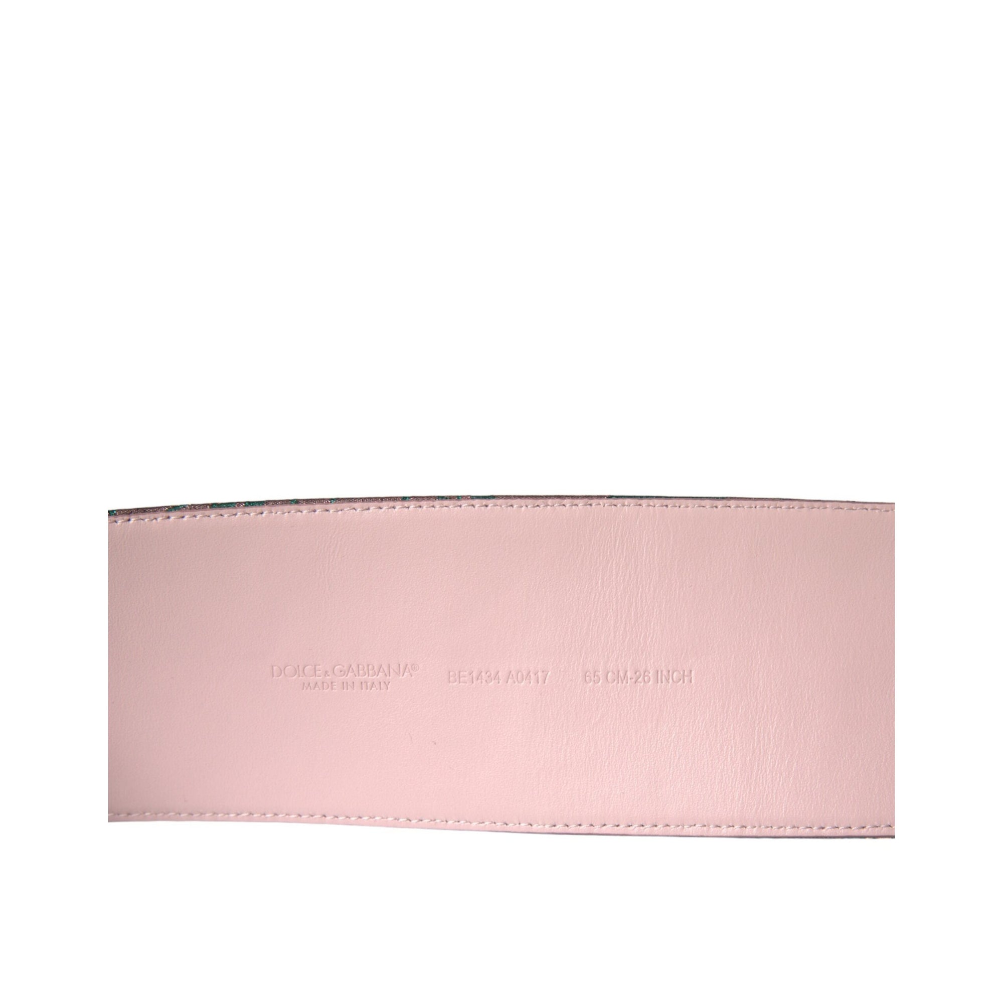 Dolce & Gabbana Multicolor Floral Jacquard Lurex Gold Buckle Belt