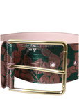 Dolce & Gabbana Multicolor Floral Jacquard Lurex Gold Buckle Belt