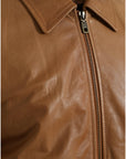 Dolce & Gabbana Brown Lamb Leather Full Zip Blouson Jacket