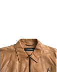 Dolce & Gabbana Brown Lamb Leather Full Zip Blouson Jacket