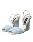 Dolce & Gabbana Light Blue Sequin Ankle Strap Sandals Shoes
