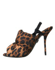 Dolce & Gabbana Brown Leopard Slingback Heels Sandals Shoes