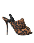 Dolce & Gabbana Brown Leopard Slingback Heels Sandals Shoes